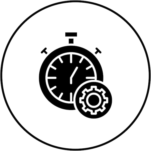 Imagen vectorial del icono de gestión del tiempo Se puede utilizar para la productividad