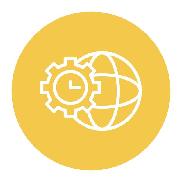 Imagen vectorial del icono de gestión de la zona horaria Se puede utilizar para el trabajo a distancia