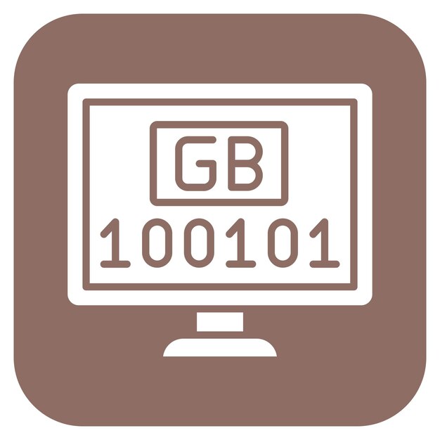 Imagen vectorial de icono de gigabytes puede usarse para ciencias de la computación