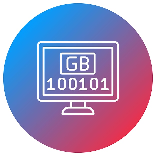Imagen vectorial de icono de gigabytes puede usarse para ciencias de la computación