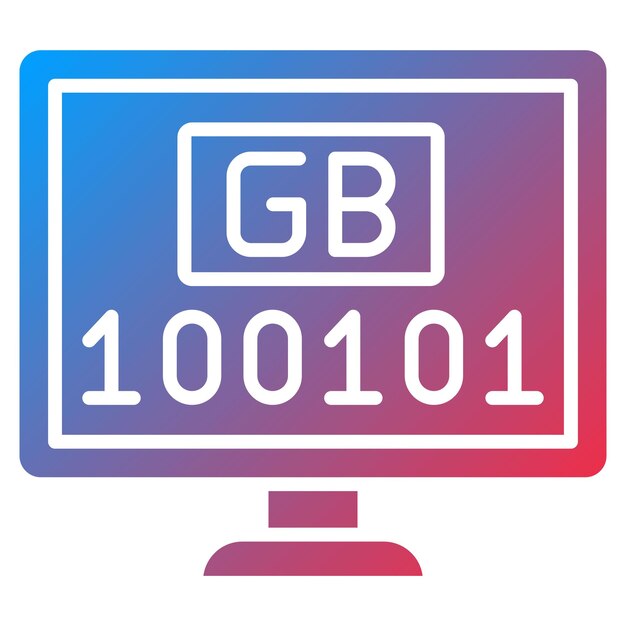 Vector imagen vectorial de icono de gigabytes puede usarse para ciencias de la computación