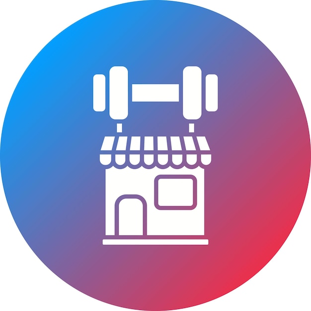 Imagen vectorial del icono del gimnasio Se puede usar para tiendas y tiendas