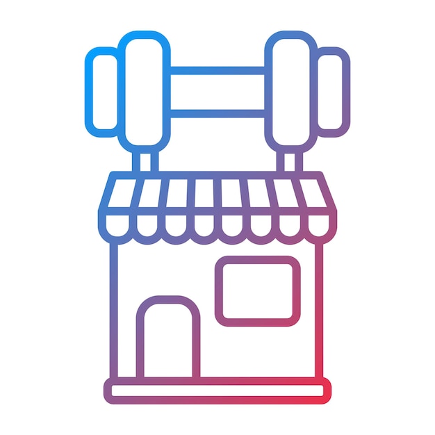 Imagen vectorial del icono del gimnasio Se puede usar para tiendas y tiendas