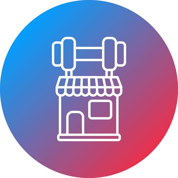 Imagen vectorial del icono del gimnasio Se puede usar para tiendas y tiendas
