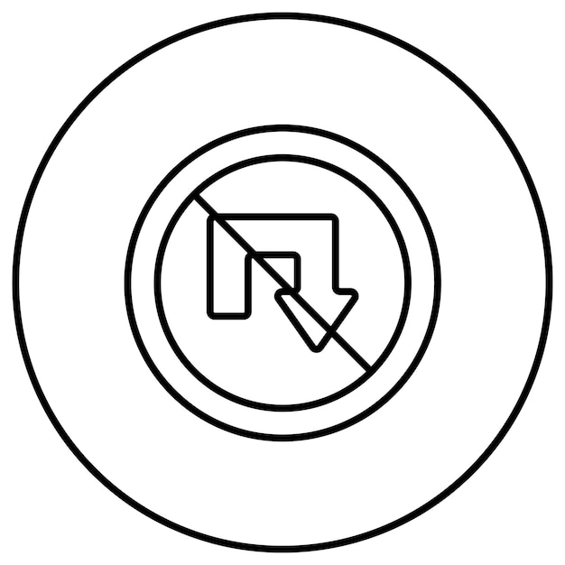 Imagen vectorial del icono de giro en U No se puede utilizar para las señales de tráfico