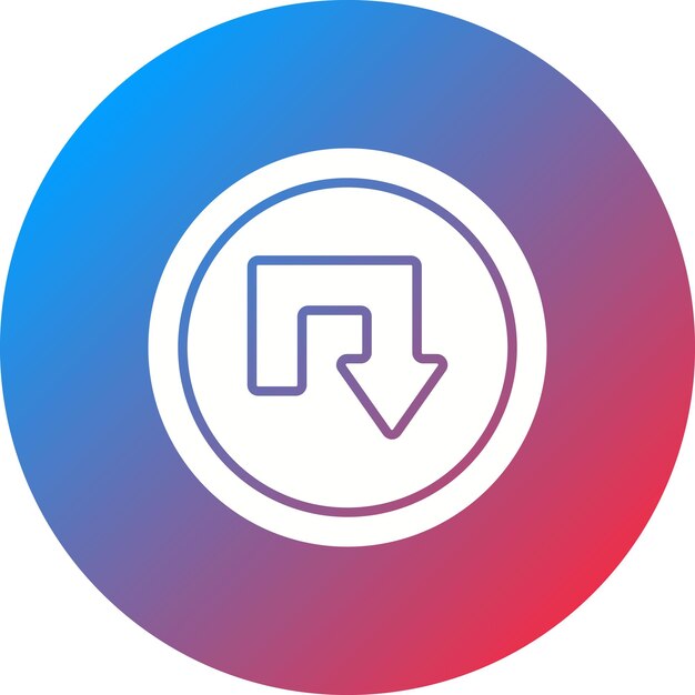 Imagen vectorial del icono de giro en U Se puede utilizar para las señales de tráfico