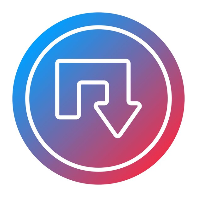 Imagen vectorial del icono de giro en U Se puede utilizar para las señales de tráfico