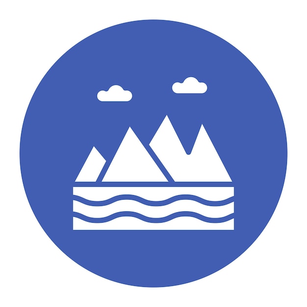 La imagen vectorial del icono del glaciar se puede utilizar para la geografía