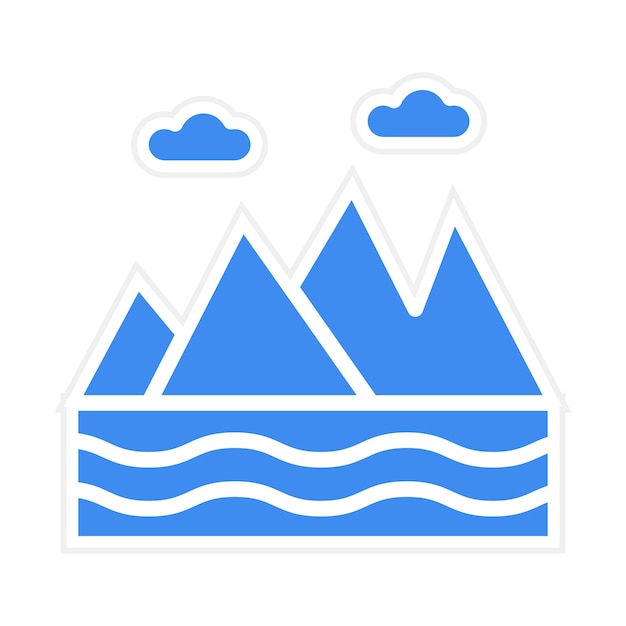 La imagen vectorial del icono del glaciar se puede utilizar para la geografía