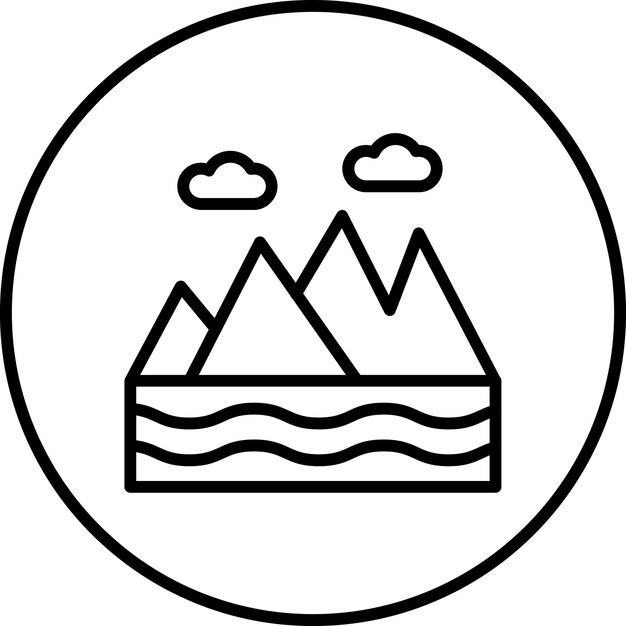 La imagen vectorial del icono del glaciar se puede utilizar para la geografía