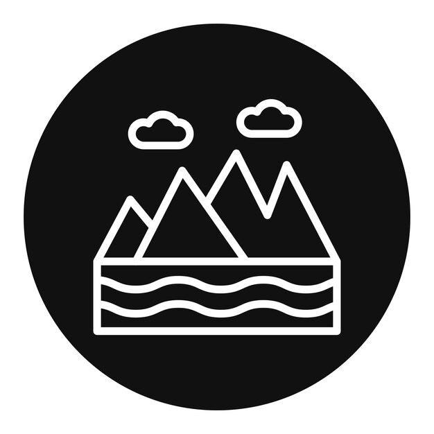 La imagen vectorial del icono del glaciar se puede utilizar para la geografía