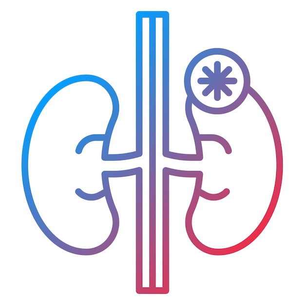 Imagen vectorial del icono de las glándulas suprarrenales Se puede utilizar para la anatomía humana