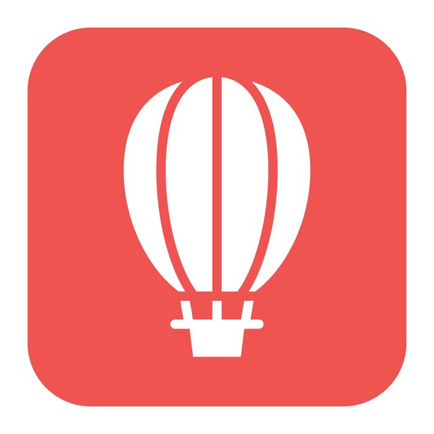 Imagen vectorial de icono de globo de aire caliente Se puede usar para Aventura