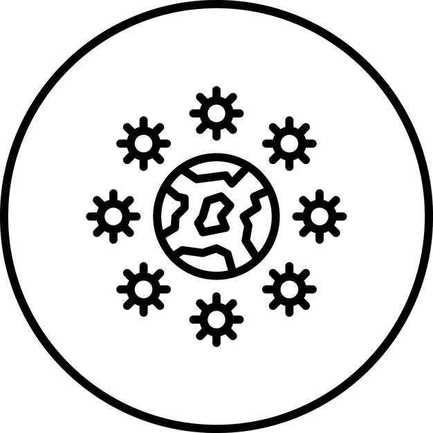 Imagen vectorial del icono del globo contagioso Se puede utilizar para enfermedades infecciosas