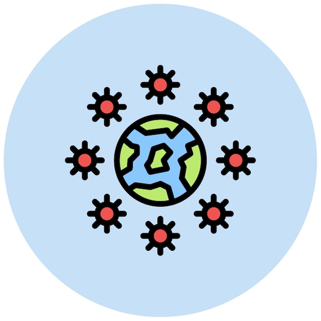 Imagen vectorial del icono del globo contagioso Se puede utilizar para enfermedades infecciosas