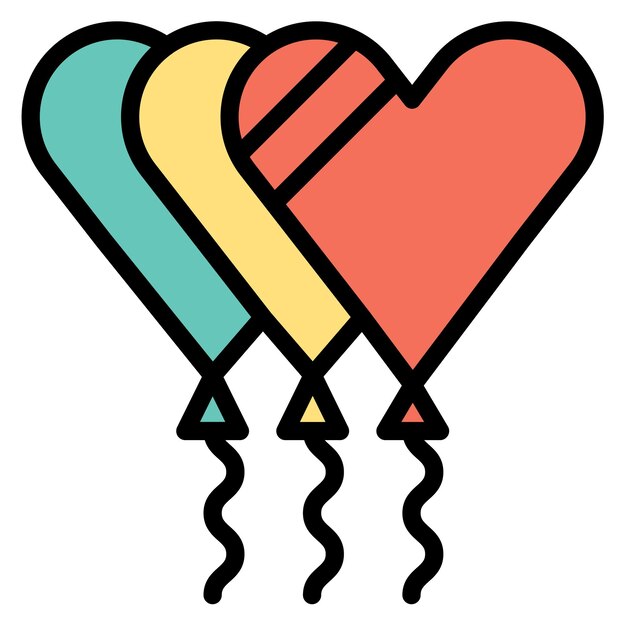 Imagen vectorial del icono del globo del corazón Se puede usar para la ducha del bebé
