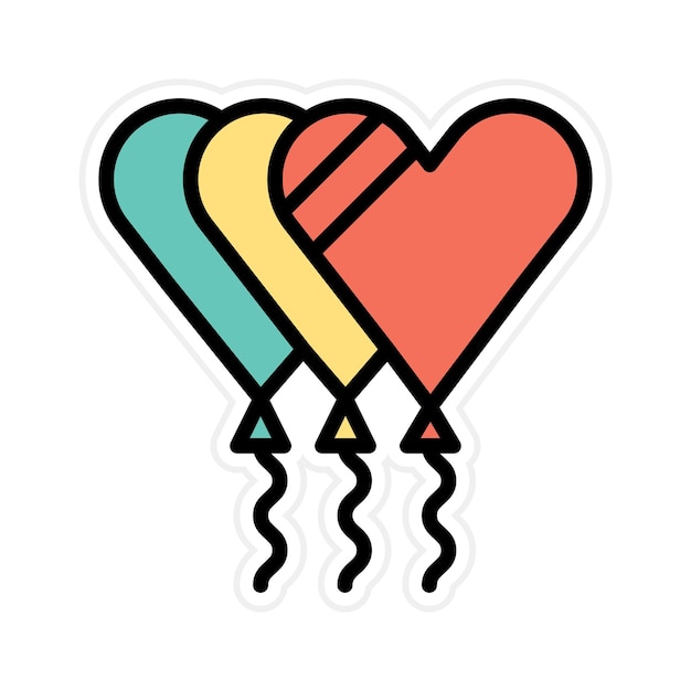 Imagen vectorial del icono del globo del corazón Se puede usar para la ducha del bebé