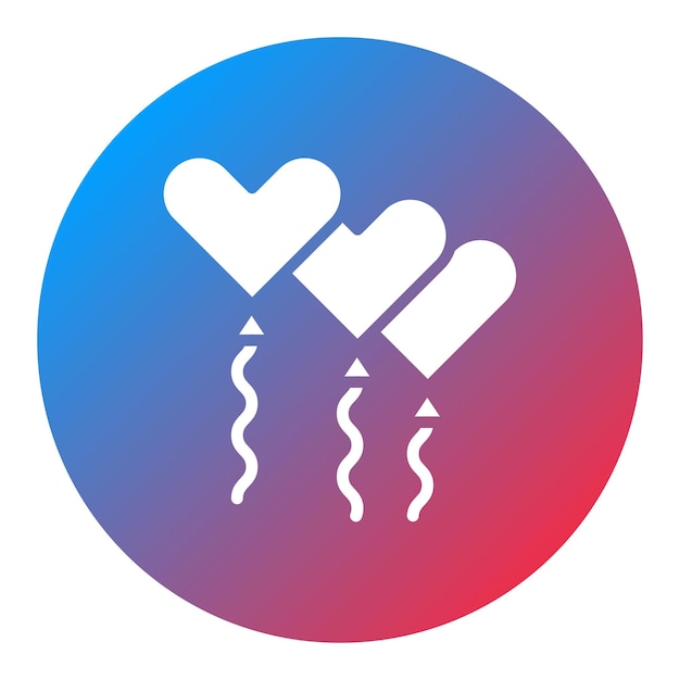 Imagen vectorial del icono del globo del corazón Se puede usar para Festa Junina