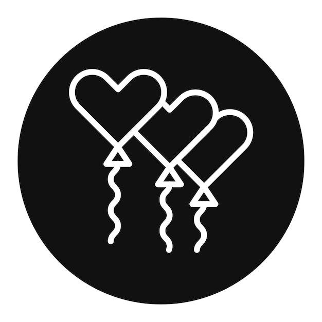 Imagen vectorial del icono del globo del corazón Se puede usar para Festa Junina