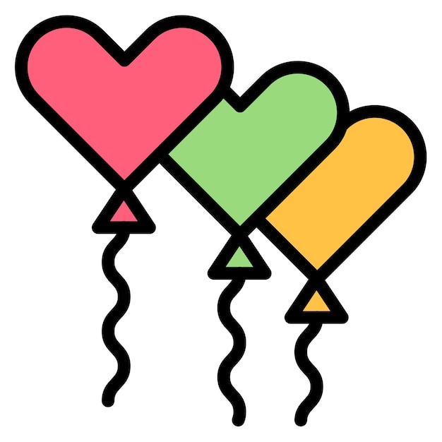 Imagen vectorial del icono del globo del corazón Se puede usar para Festa Junina