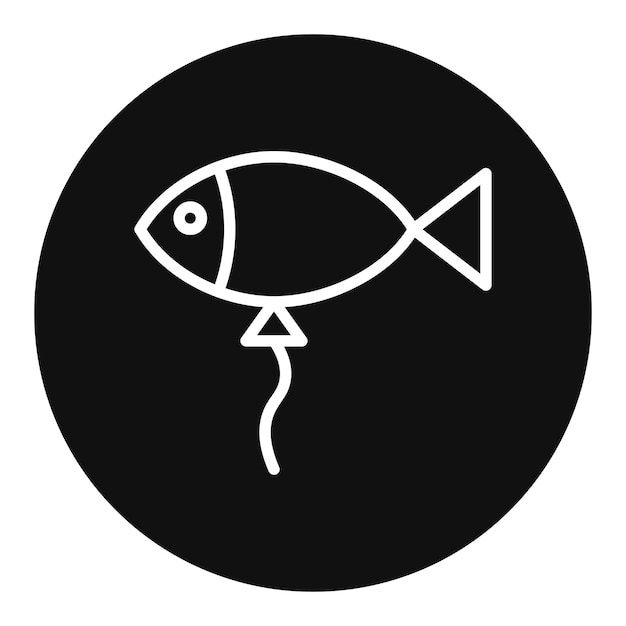 Imagen vectorial del icono del globo de pescado Se puede usar para la ducha de bebé
