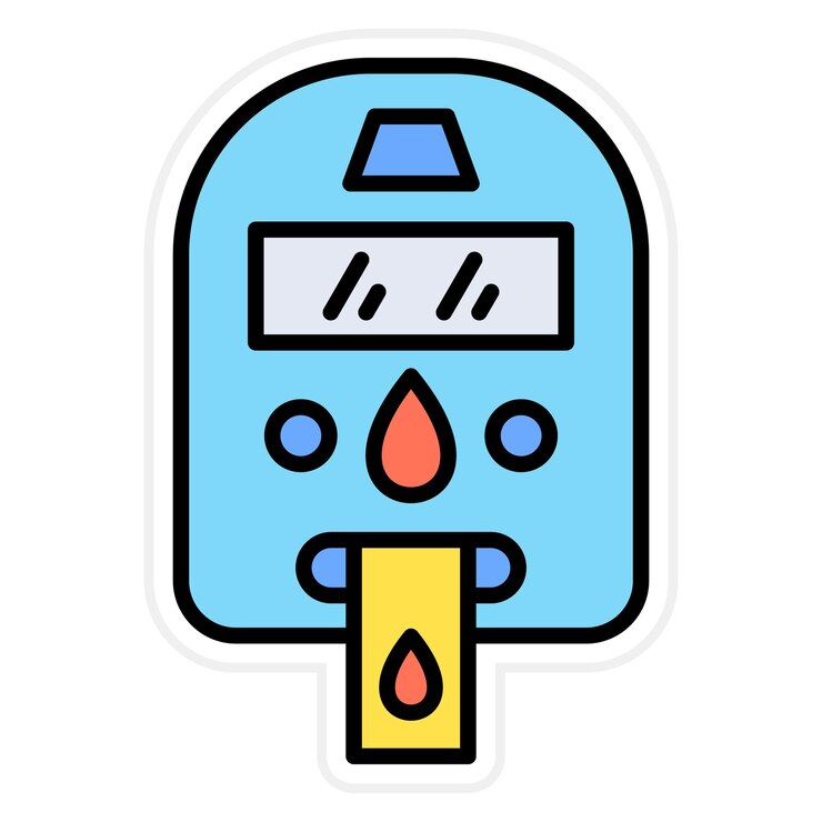 Vector imagen vectorial del icono del glucómetro se puede utilizar para farmacia