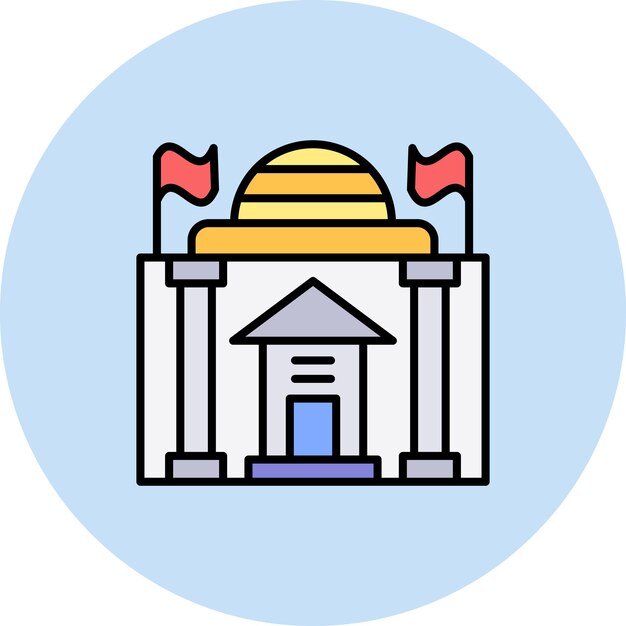Imagen vectorial de icono del gobierno Se puede usar para la diplomacia