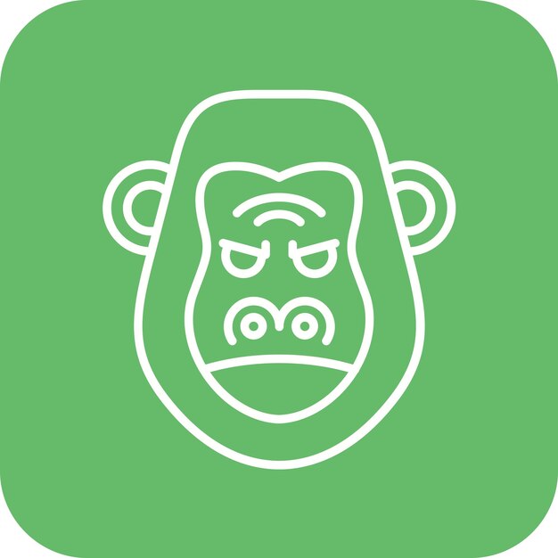 La imagen vectorial del icono del gorila se puede usar para In The Wild