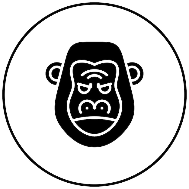 La imagen vectorial del icono del gorila se puede usar para In The Wild
