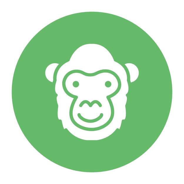 Imagen vectorial del icono del gorila Se puede usar para la selva tropical