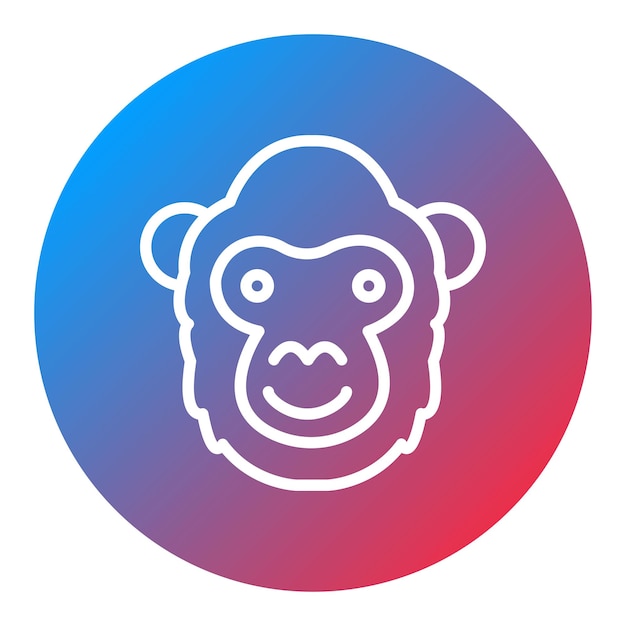 Imagen vectorial del icono del gorila Se puede usar para la selva tropical