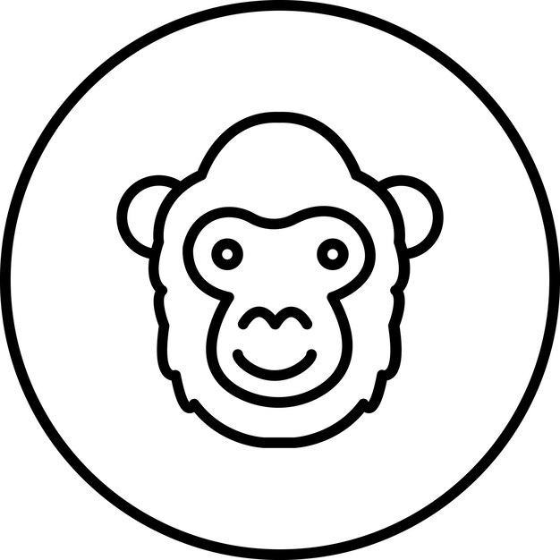 Imagen vectorial del icono del gorila Se puede usar para la selva tropical