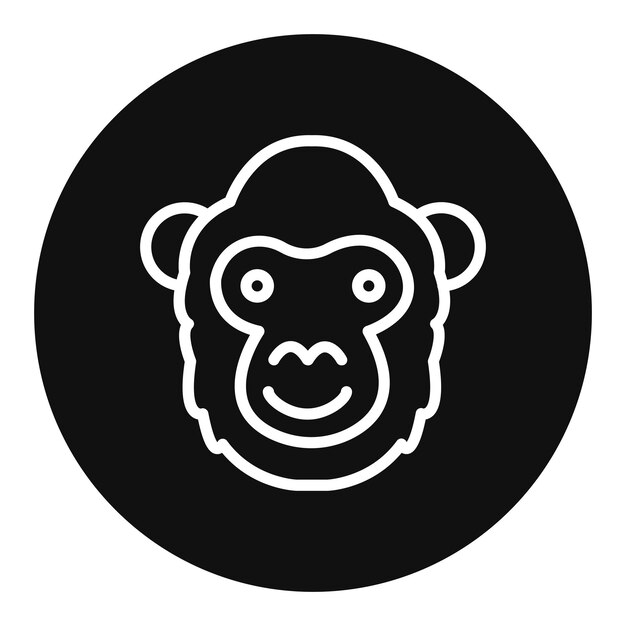 Imagen vectorial del icono del gorila Se puede usar para la selva tropical