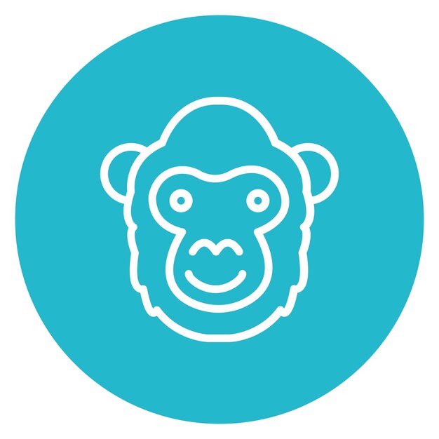 Imagen vectorial del icono del gorila Se puede usar para la selva tropical