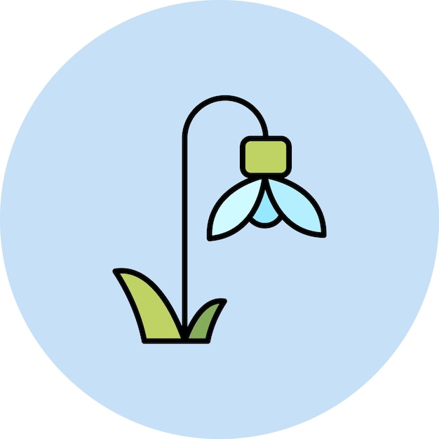 Imagen vectorial del icono de la gota de nieve Se puede usar para la primavera