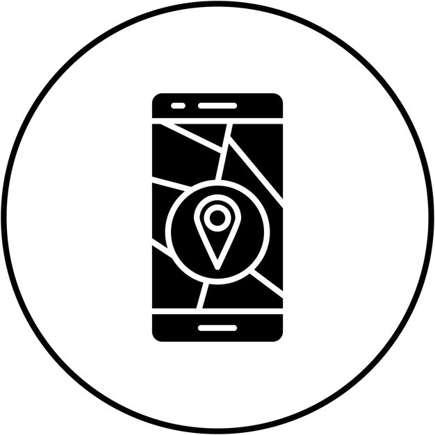Imagen vectorial de icono de GPS móvil Se puede utilizar para la tecnología