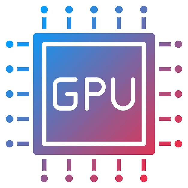 Imagen vectorial de icono de Gpu Se puede usar para Ciencias de la Computación