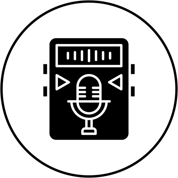Imagen vectorial del icono del grabador de voz Se puede usar para noticias y medios