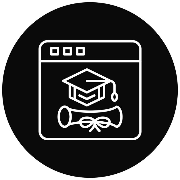 Imagen vectorial del ícono de grado en línea Se puede utilizar para la educación en línea