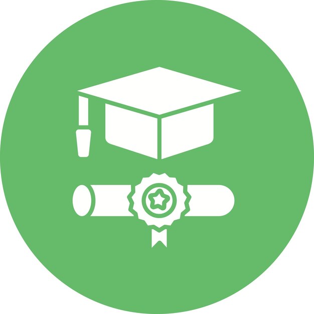 Imagen vectorial del ícono del grado Se puede utilizar para la educación en línea
