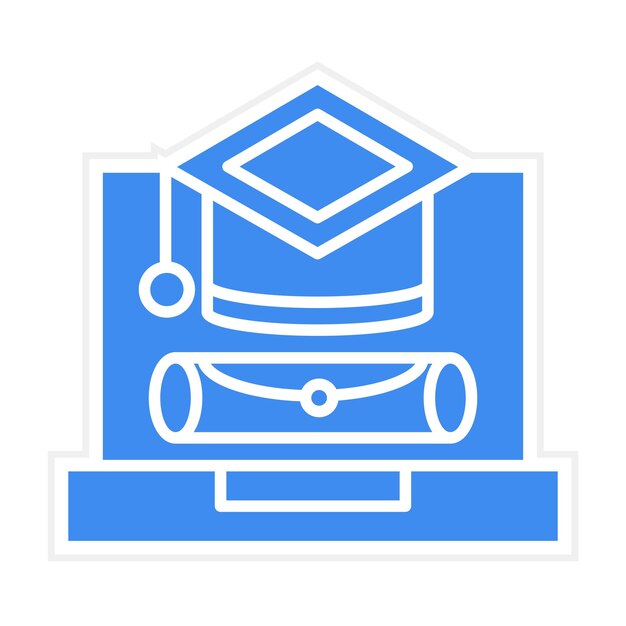 Imagen vectorial del icono de graduación en línea Se puede usar para Back to School