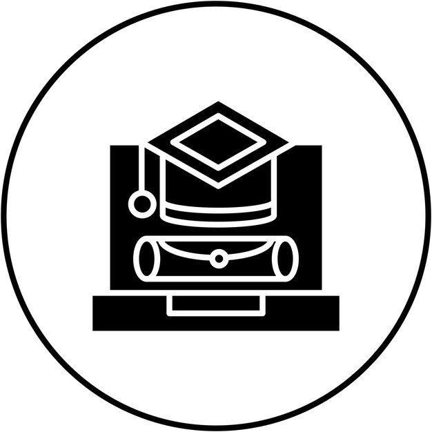 Imagen vectorial del icono de graduación en línea Se puede usar para Back to School