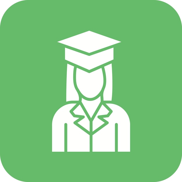 Imagen vectorial de icono de graduada femenina Se puede usar para la escuela