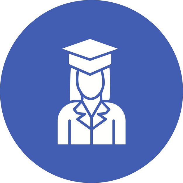 Imagen vectorial de icono de graduada femenina Se puede usar para la escuela