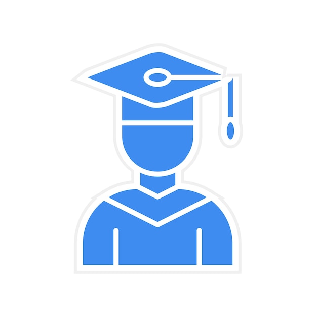 Imagen vectorial de icono de graduado masculino Se puede utilizar para el aprendizaje