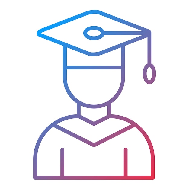 Imagen vectorial de icono de graduado masculino Se puede utilizar para el aprendizaje