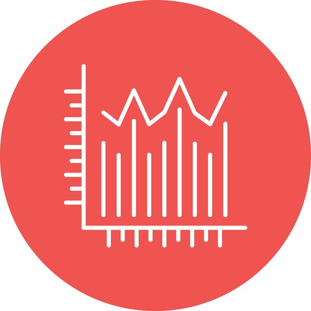 La imagen vectorial del icono del gráfico de acciones se puede utilizar para la infografía