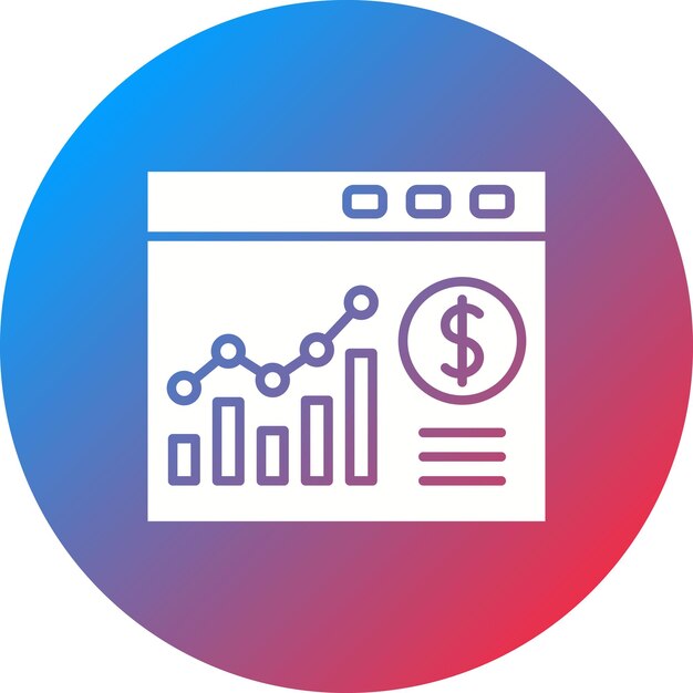 Imagen vectorial del icono del gráfico de barras del sitio web Se puede utilizar para SEO y SEM
