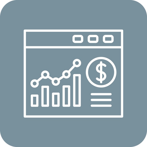 Imagen vectorial del icono del gráfico de barras del sitio web Se puede utilizar para SEO y SEM