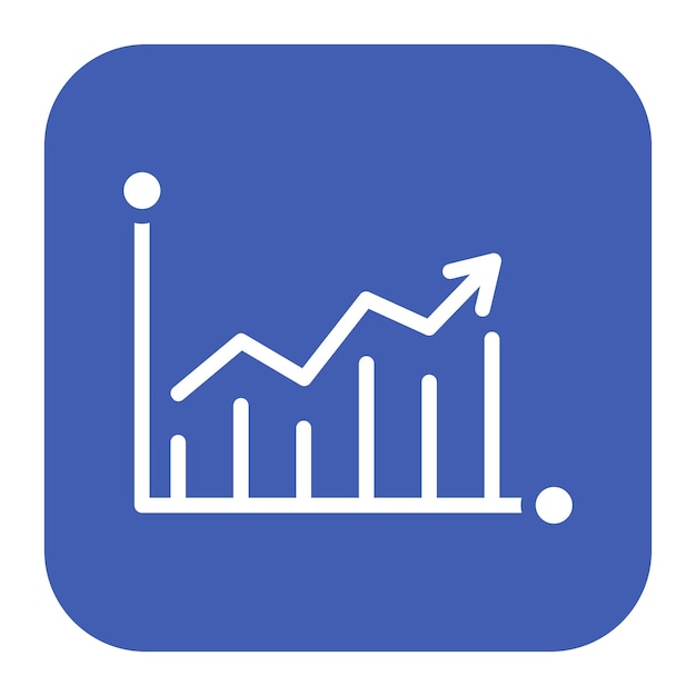 Imagen vectorial del icono del gráfico de crecimiento Se puede utilizar para los logros